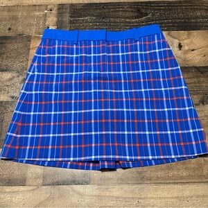 Tory Burch Plaid Stretch Twill Golf Skirt